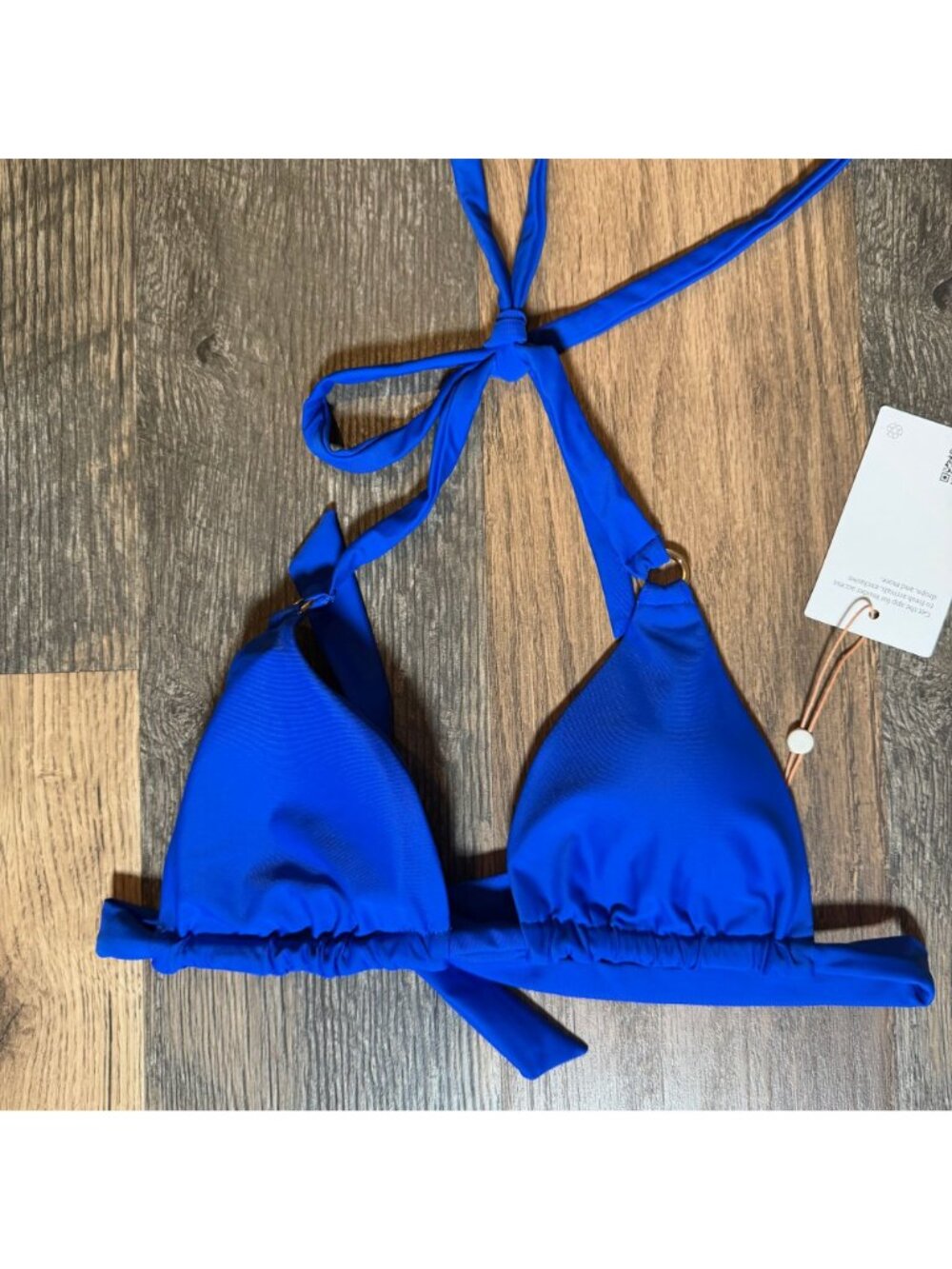Quince Bikini Triangle Top Electric Blue Size XS NWT